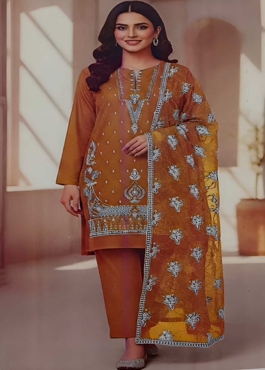 Mustard 3PC Printed Lawn Suit
