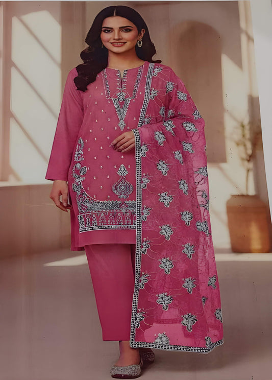 Hot Pink Suit (3PC Stitched)