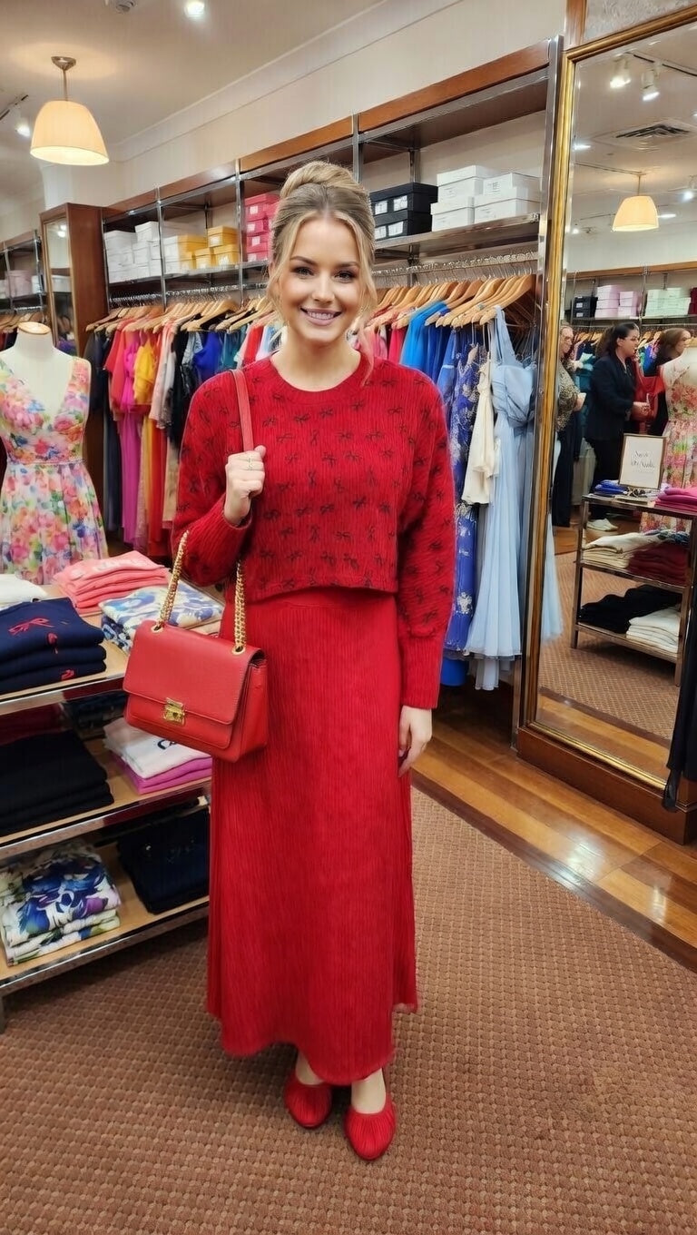Modishly Elegant Red tong Maxi skirt Dress with beautiful hot matching top for Modest Women Modishly USA